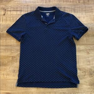 Navy Blue Polka Dot Men's Polo Shirt